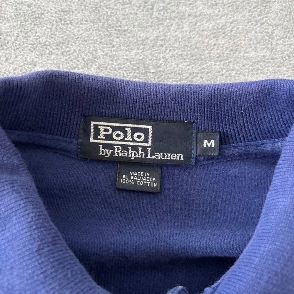 Polo Ralph Lauren Mens Navy Blue Short Sleeve Cotton Polo Shirt Red Pony Size M